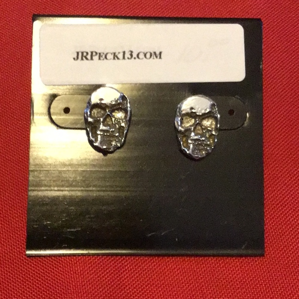 Sterling silver Skull post earrings